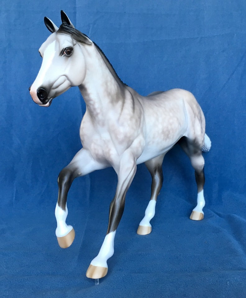 STAY STRONG-OOAK DAPPLE GREY FOUNDATION QUARTER HORSE BY SHERYL LEISURE 5/22