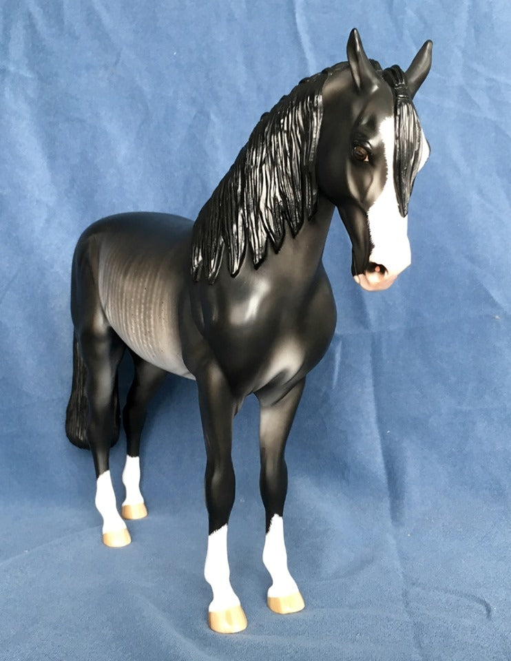 HAPPY PANDA-OOAK BLACK RABICANO ANDALUSIAN BY SHERYL LEISURE 5/22