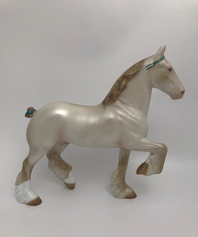 MARVIN-OOAK CHAMPAGNE  TROTTING DRAFT MODEL HORSE BY AUDREY DIXON 5/22