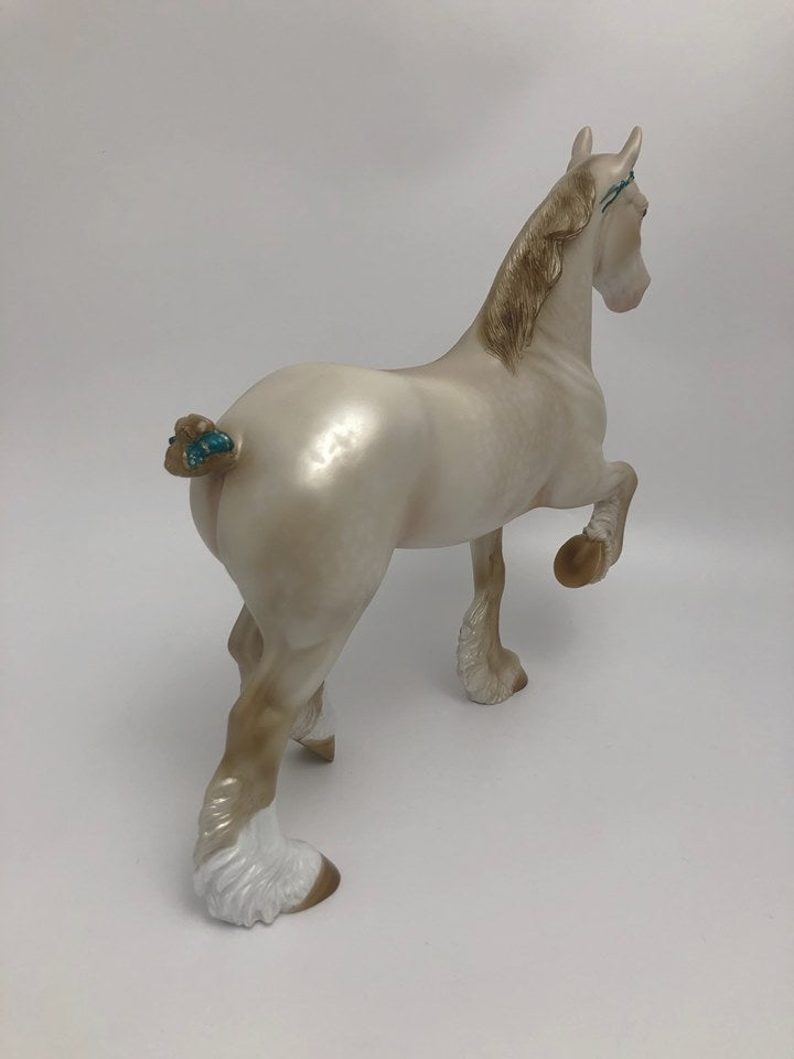 MARVIN-OOAK CHAMPAGNE  TROTTING DRAFT MODEL HORSE BY AUDREY DIXON 5/22