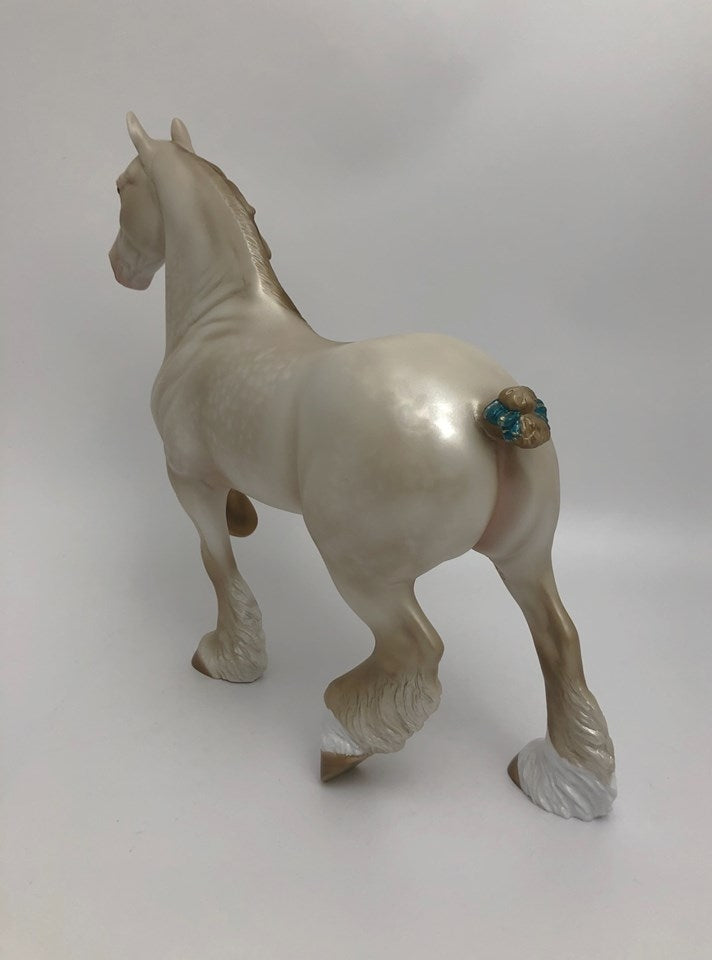 MARVIN-OOAK CHAMPAGNE  TROTTING DRAFT MODEL HORSE BY AUDREY DIXON 5/22
