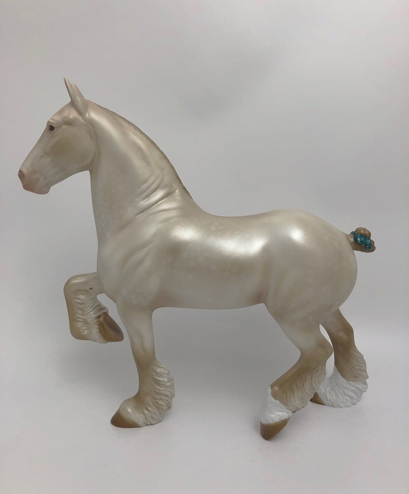 MARVIN-OOAK CHAMPAGNE  TROTTING DRAFT MODEL HORSE BY AUDREY DIXON 5/22