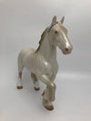 MARVIN-OOAK CHAMPAGNE  TROTTING DRAFT MODEL HORSE BY AUDREY DIXON 5/22