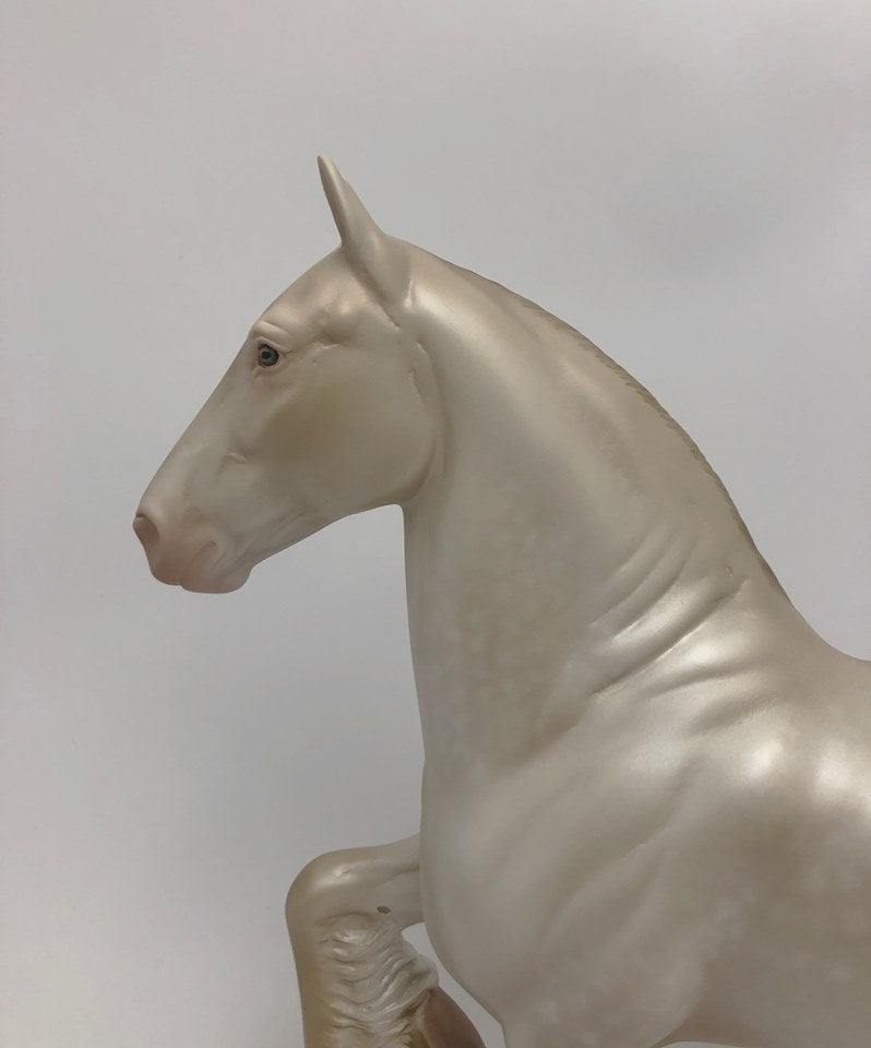 MARVIN-OOAK CHAMPAGNE  TROTTING DRAFT MODEL HORSE BY AUDREY DIXON 5/22