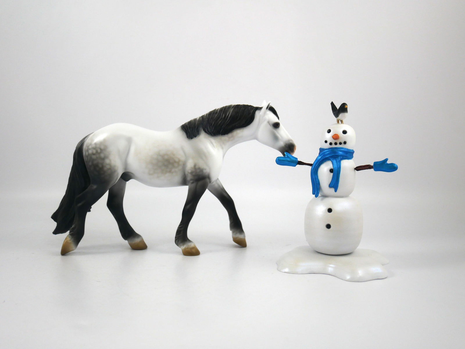 A CHRISTMAS GIFT-OOAK GREY DAPPLE PEBBLES AND SNOWMAN BY CARRIE KELLER 12/22/20