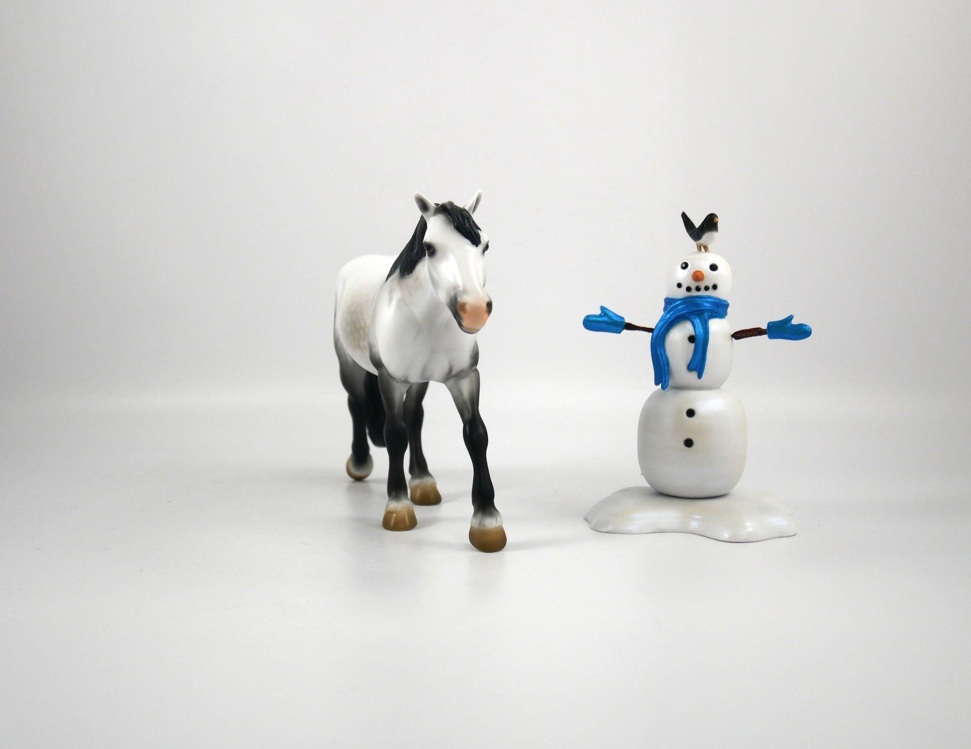 A CHRISTMAS GIFT-OOAK GREY DAPPLE PEBBLES AND SNOWMAN BY CARRIE KELLER 12/22/20