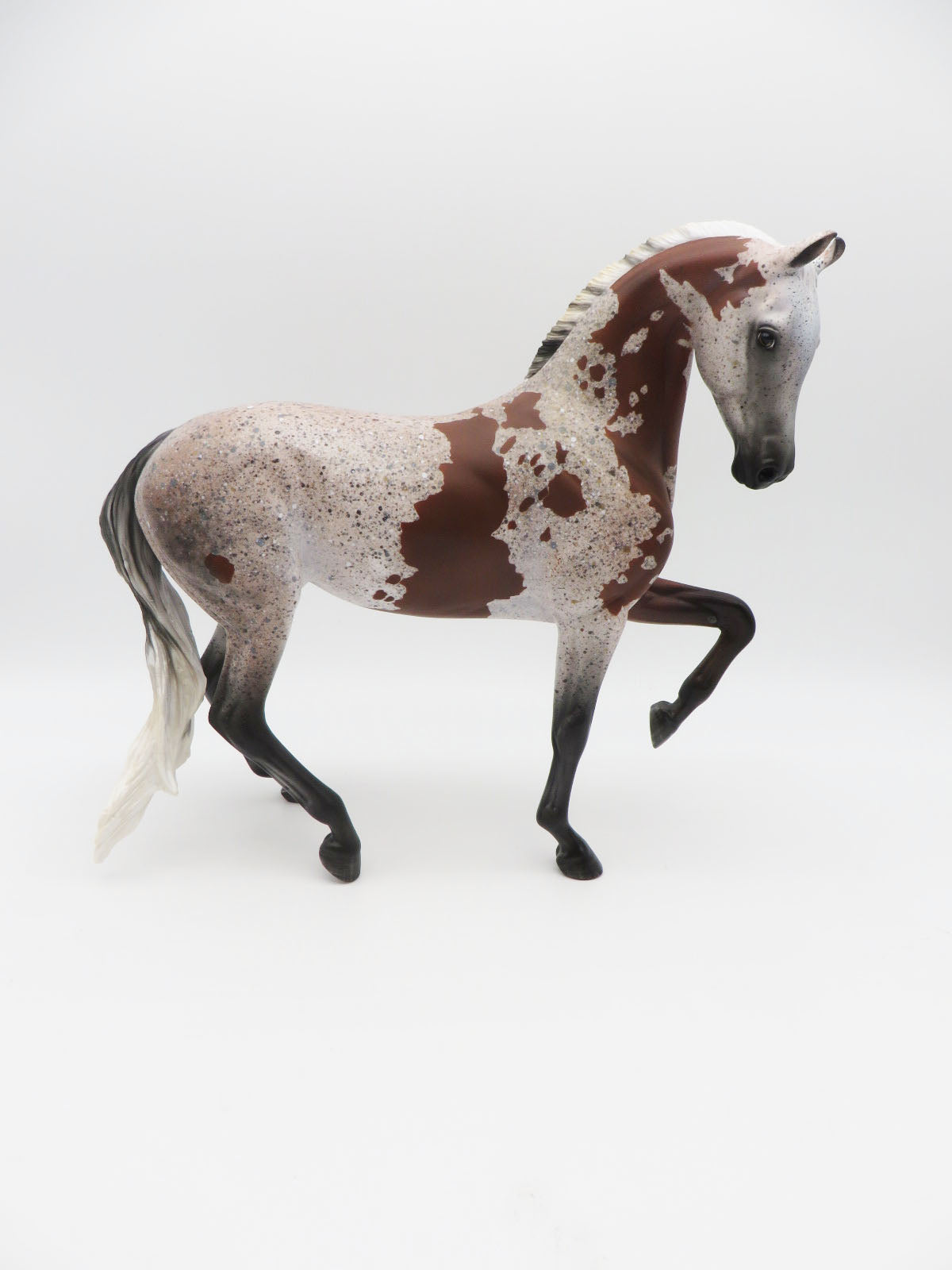 AQIDAH - OOAK FLEA BITTEN GREY WITH BLOODY SHOULDER MARKS Arabian Mare Painted by MYLA PEARCE