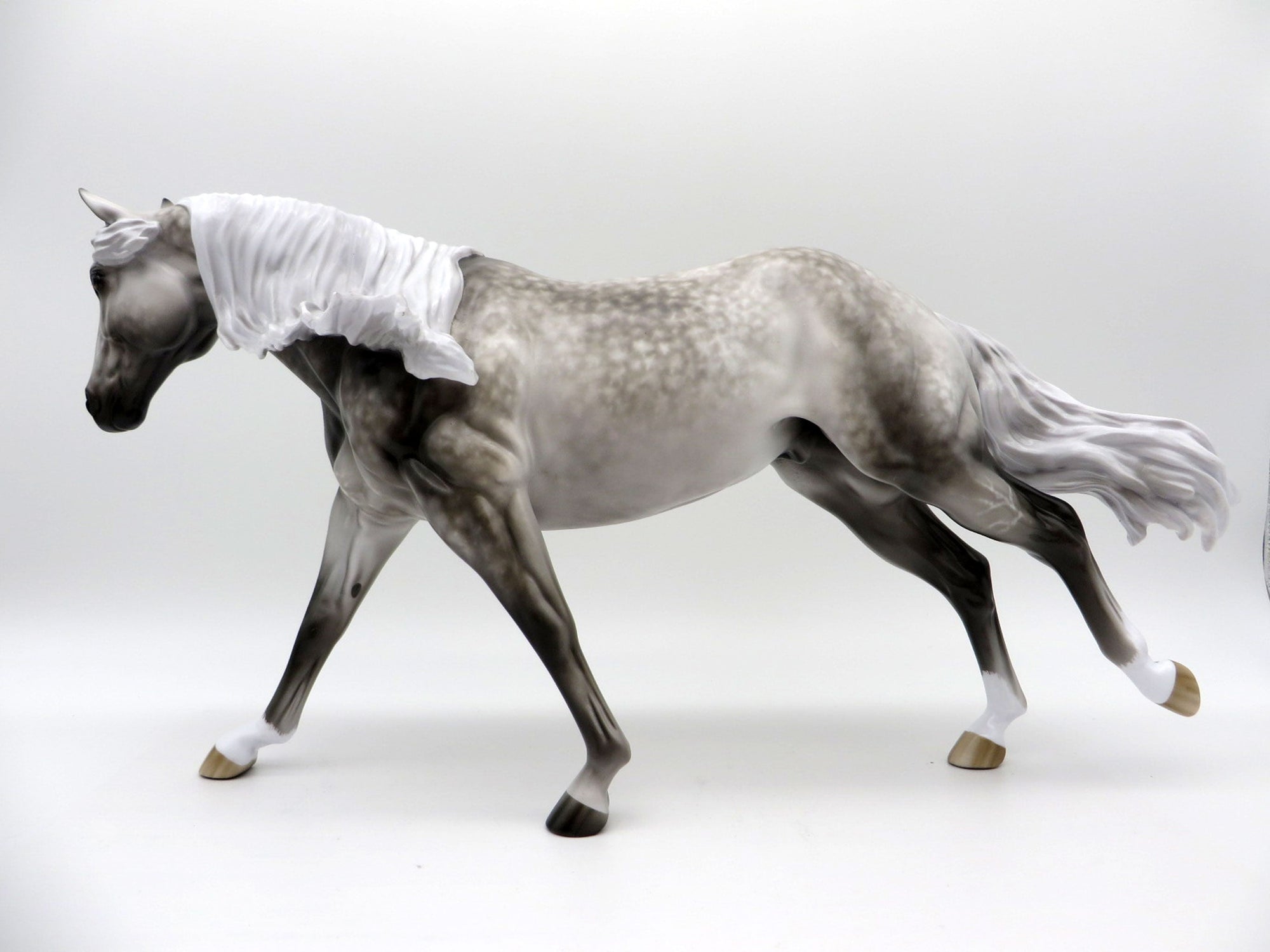 Against All Odds-OOAK Star Dapple Grey Running Stock Horse Painted By Sheryl Leisure 7/19/21