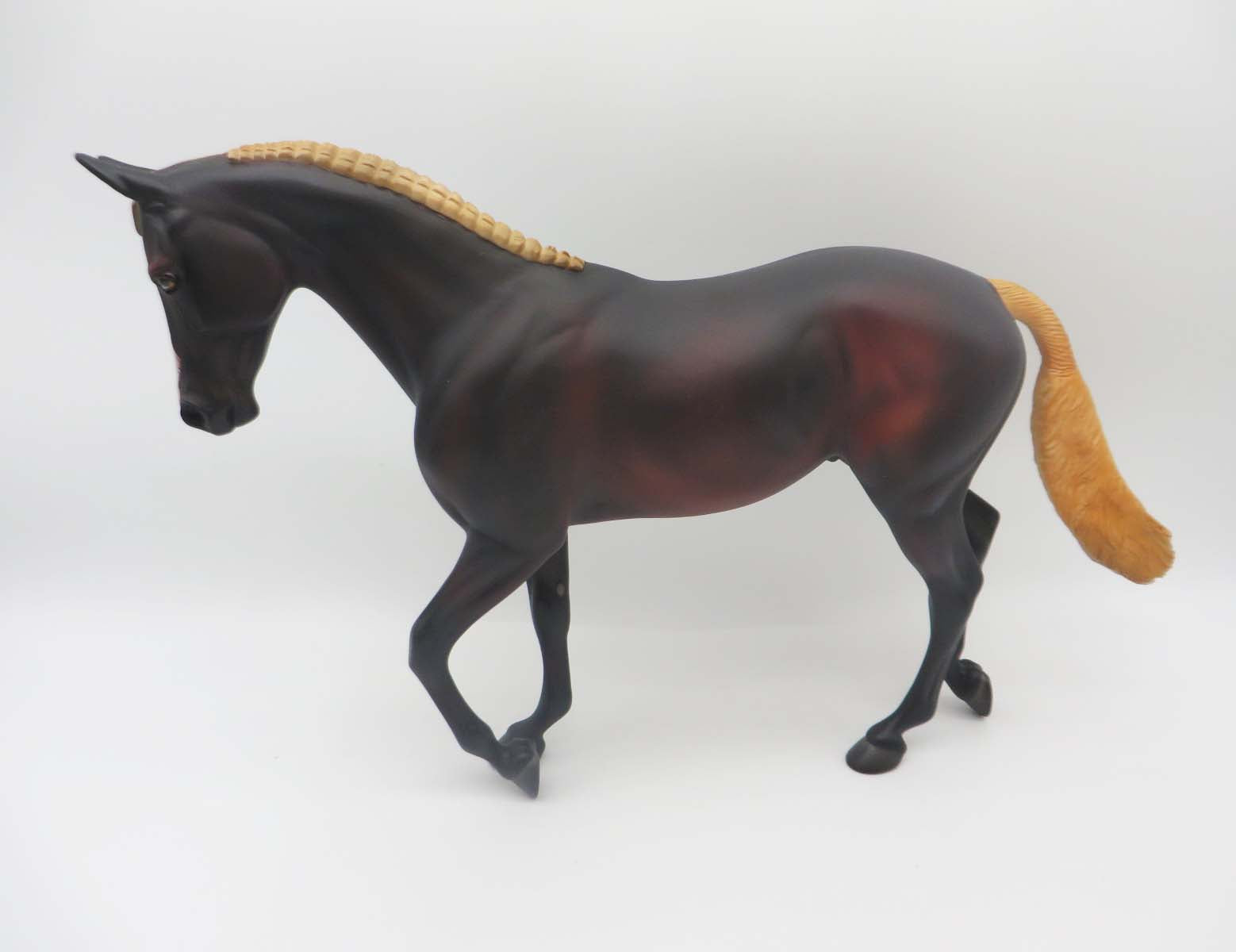 All Horns & Rattles OOAK Liver Chestnut Thoroughbred By Angela Marleau SHCF23