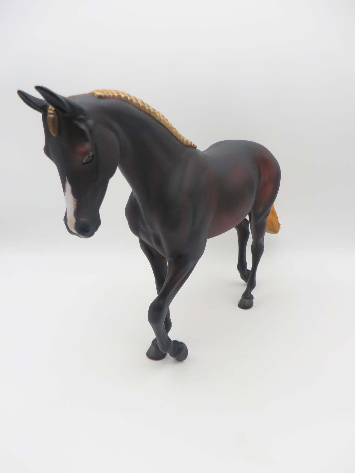 All Horns &amp; Rattles OOAK Liver Chestnut Thoroughbred By Angela Marleau SHCF23