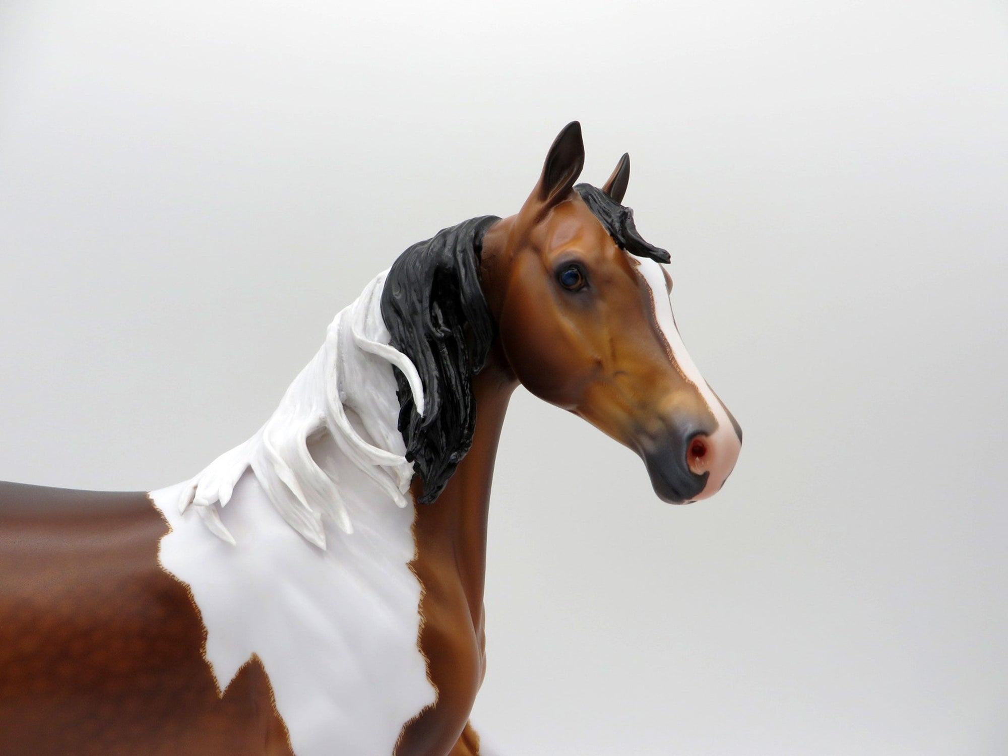 Amur-OOAK Dapple Etched Bay Pinto Painted by Caroline Boydston