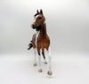 Amur-OOAK Dapple Etched Bay Pinto Painted by Caroline Boydston