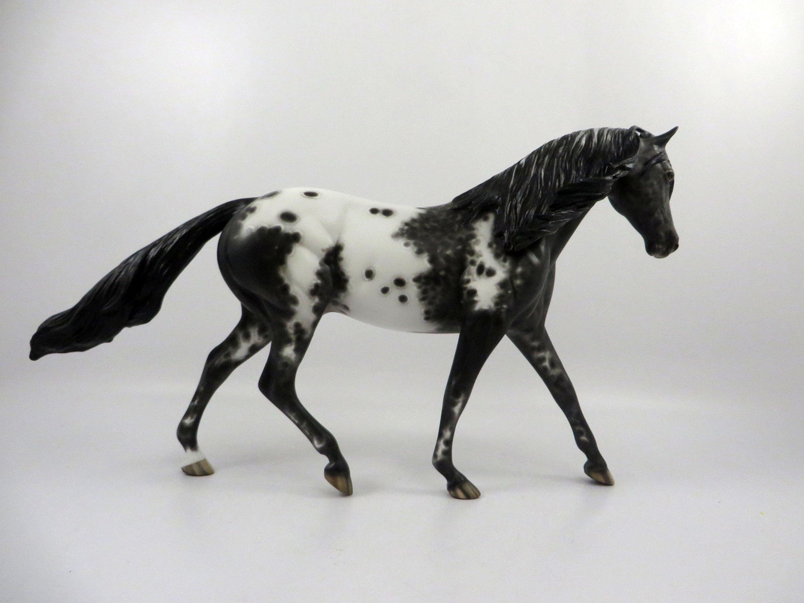 Apogee-OOAK Black Appaloosa Pony Painted by Sheryl Leisure 3/5/21