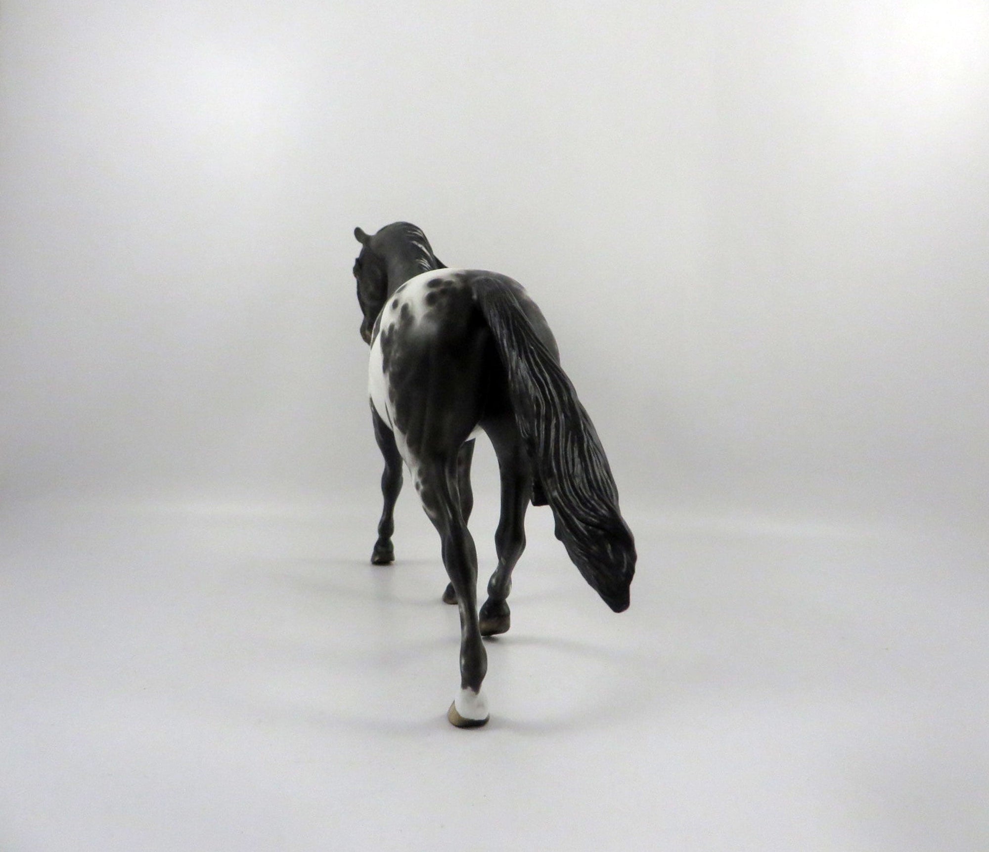 Apogee-OOAK Black Appaloosa Pony Painted by Sheryl Leisure 3/5/21