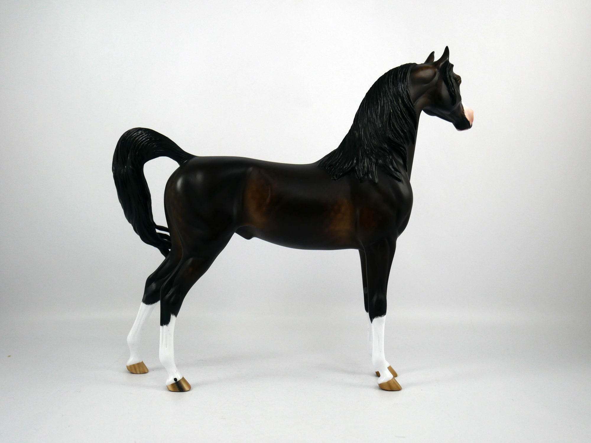 Arlo-OOAK Dapple Seal Bay Arabian Painted By Sheryl Leisure 1/8/21