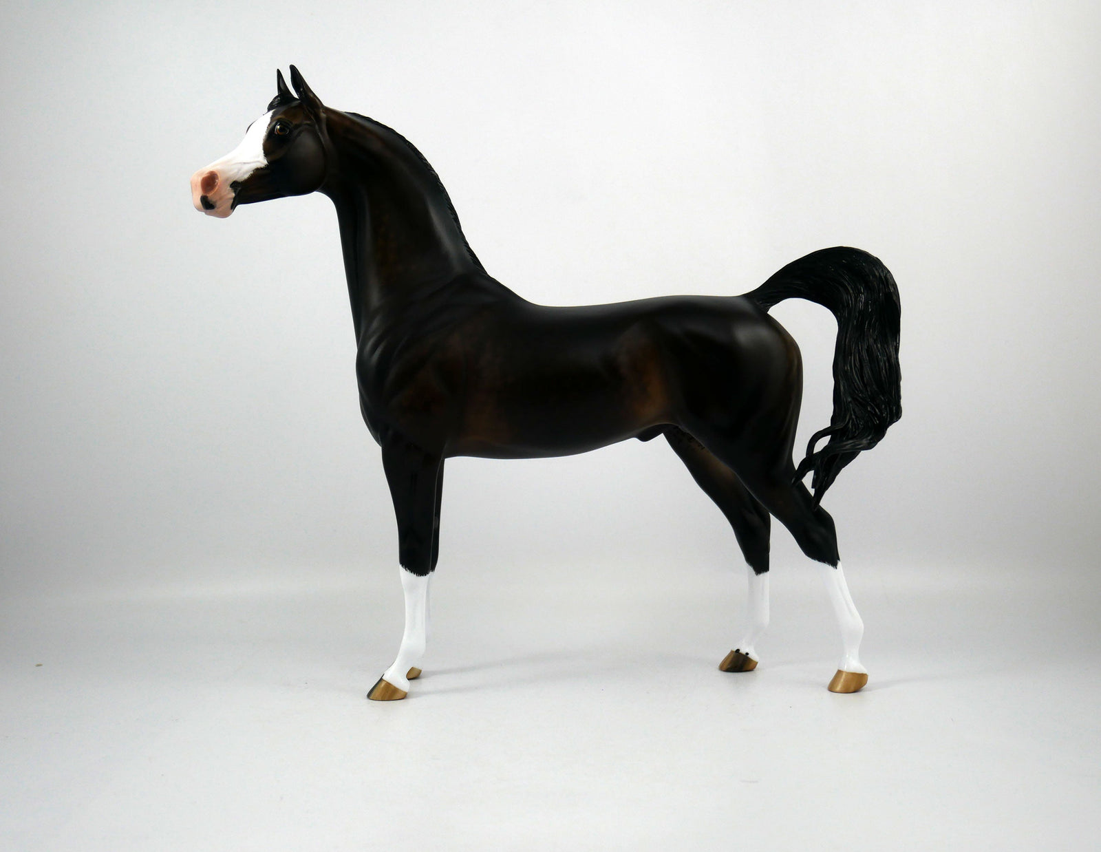 Arlo-OOAK Dapple Seal Bay Arabian Painted By Sheryl Leisure 1/8/21