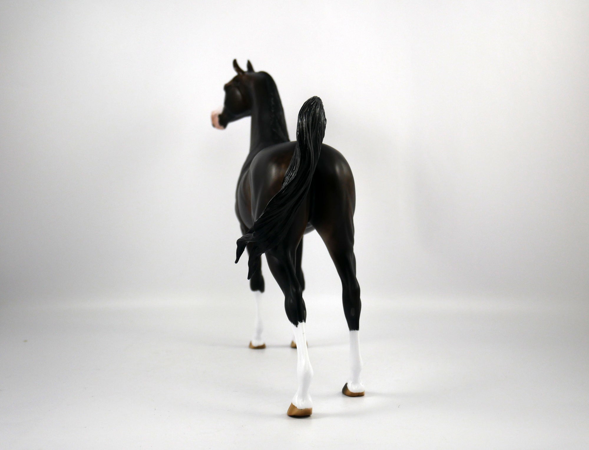 Arlo-OOAK Dapple Seal Bay Arabian Painted By Sheryl Leisure 1/8/21