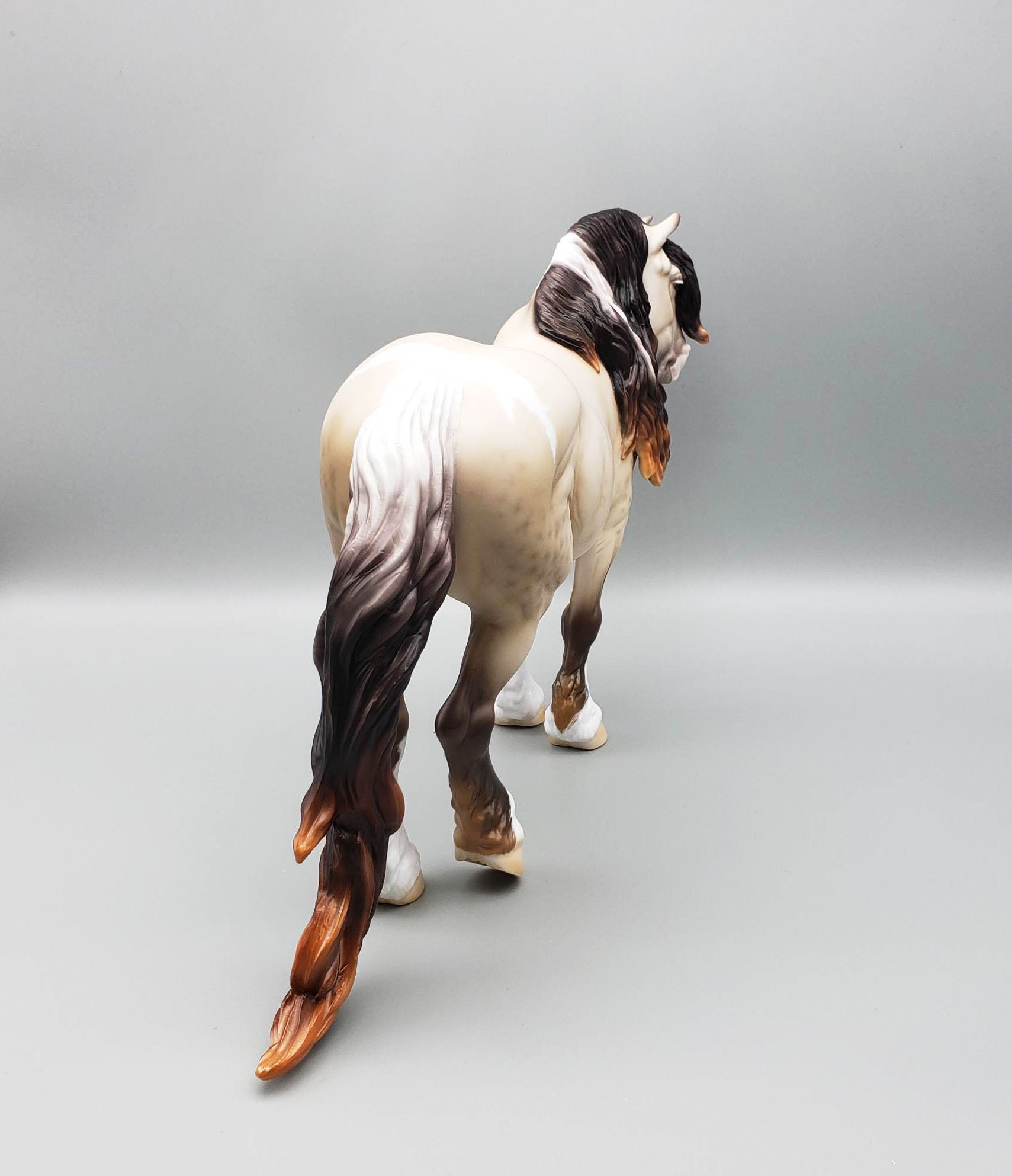 SAMPLE of Windsor Custom Reverse Dappled Champagne Heavy Draft Stallion By Ellen Robbins