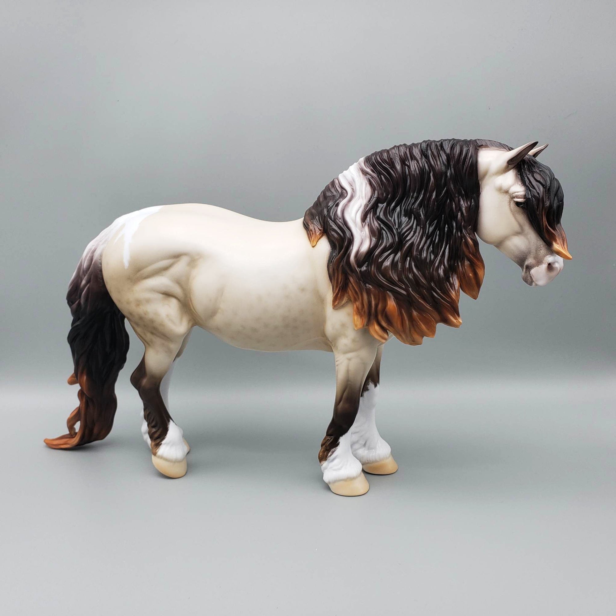 Windsor - LE30 Custom Reverse Dappled Champagne Heavy Draft Stallion By Ellen Robbins EQ23