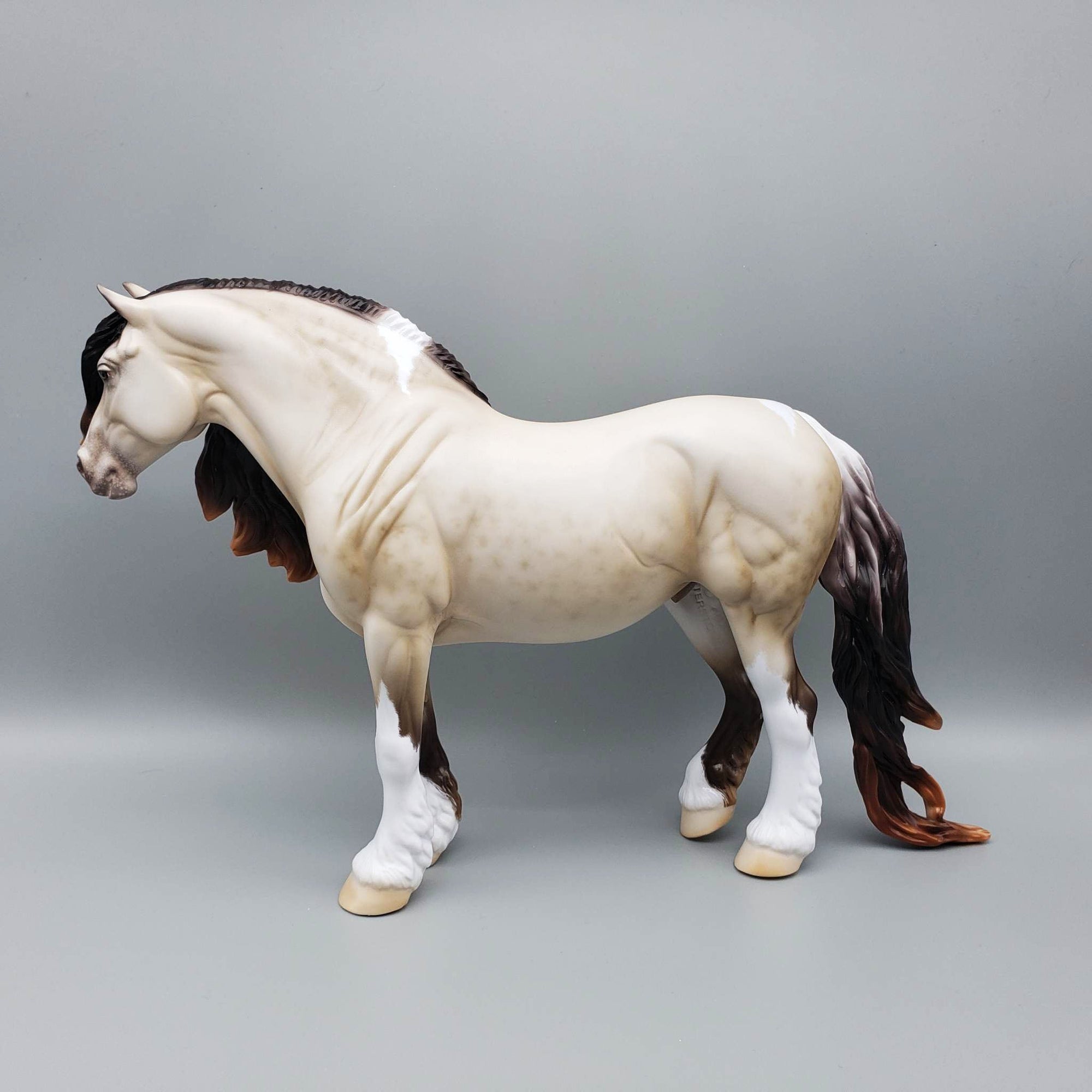 Windsor - LE30 Custom Reverse Dappled Champagne Heavy Draft Stallion By Ellen Robbins EQ23