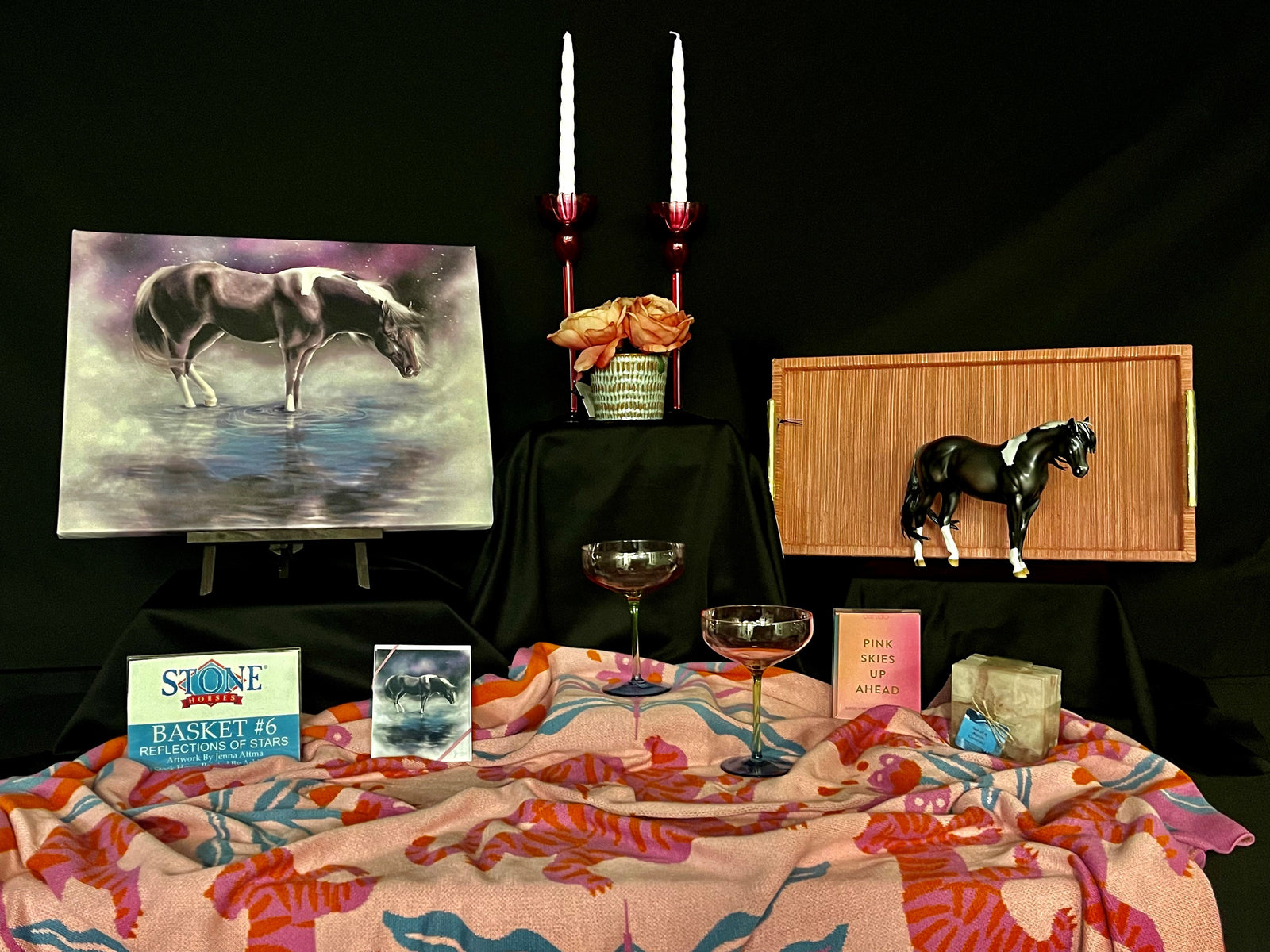 Reflection Of Stars Basket 6 Equilocity 2023 Black and White Mustang By Ashley Palmer  EQ23