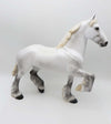 Behind Us Only Grey  OOAK Pearly Dappled Grey Custom Mane and Pony Tail Trotting Drafter By Ellen Robbins - SHCF23