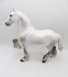 Behind Us Only Grey  OOAK Pearly Dappled Grey Custom Mane and Pony Tail Trotting Drafter By Ellen Robbins - SHCF23