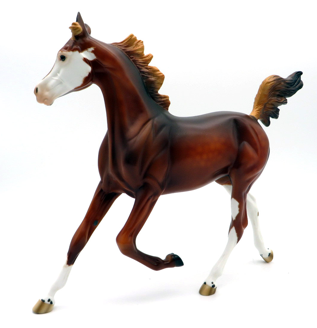 Bellalona-OOAK Dapple Red Chestnut Yearling Painted by Ellen Robbin 9/16/21