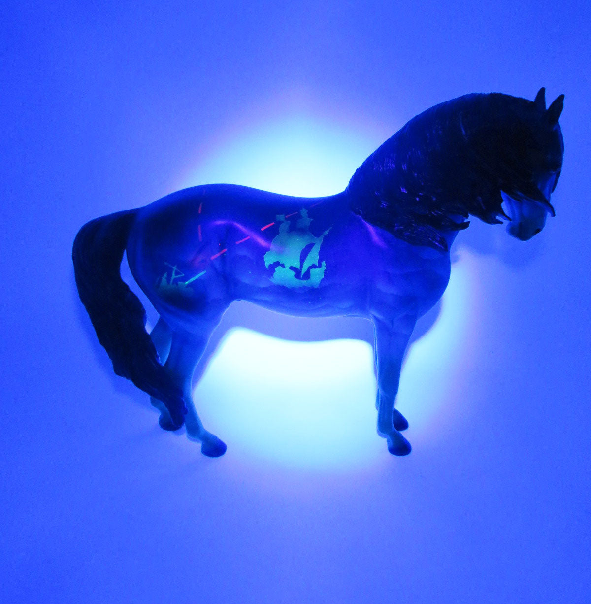 Bermuda - OOAK - BEST OFFER - Custom Decorator Andalusia with Blacklight Activated Deisgn  - Painted By Ellen Robbins - MM22