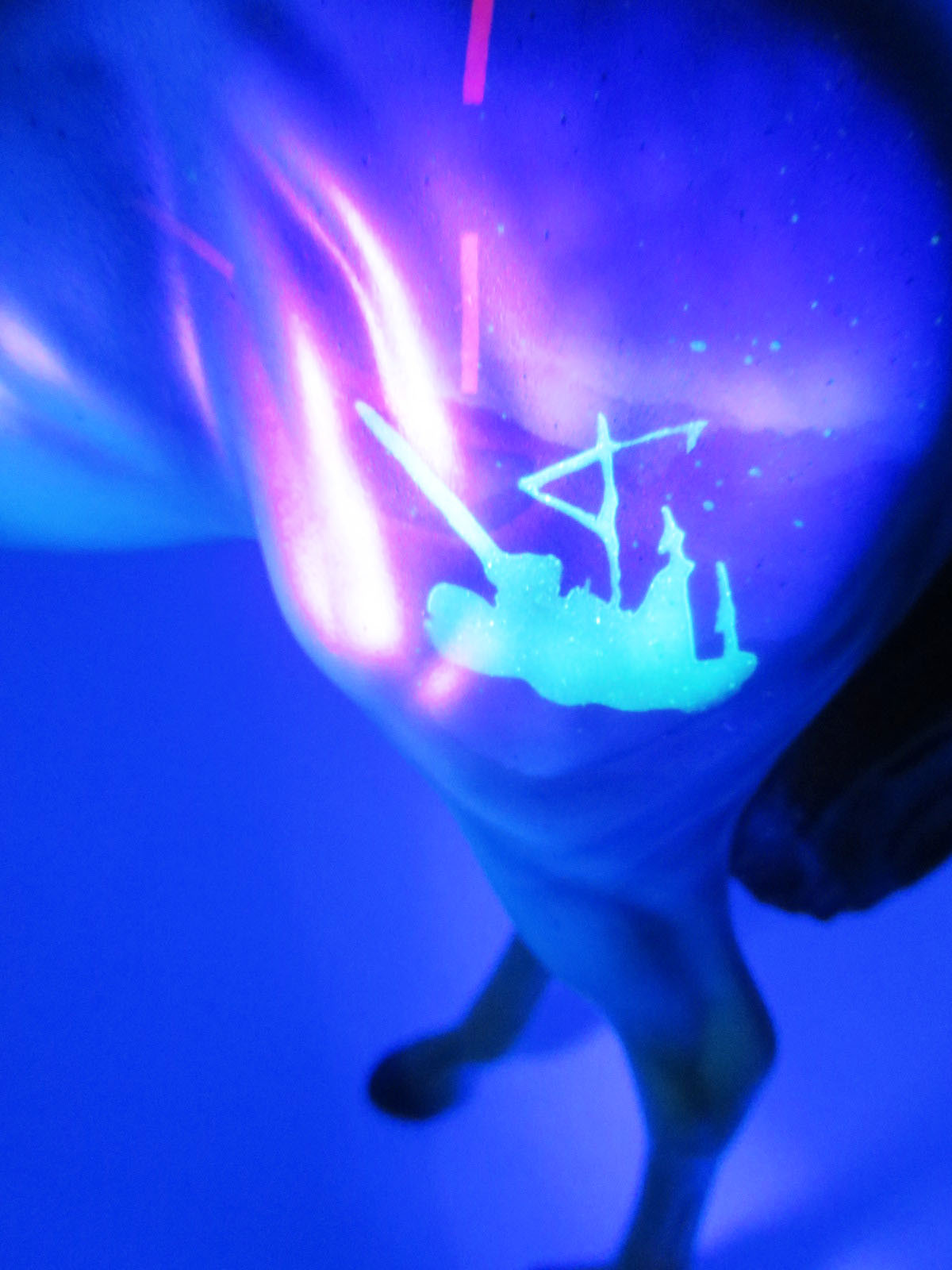 Bermuda - OOAK - BEST OFFER - Custom Decorator Andalusia with Blacklight Activated Deisgn  - Painted By Ellen Robbins - MM22