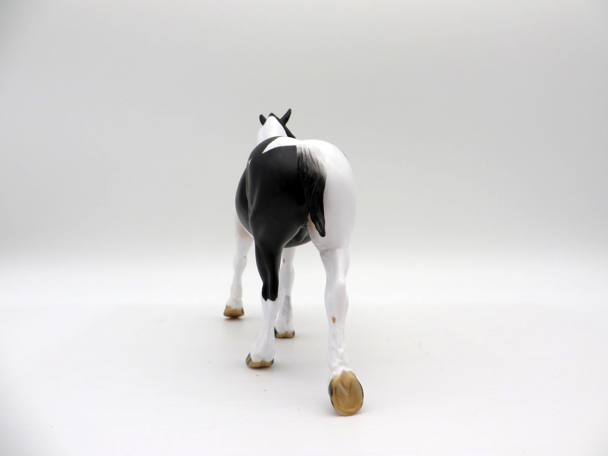 Biggie-OOAK Black and White Pinto Pebbles Drafter Painted By Audrey Dixon EQ 21