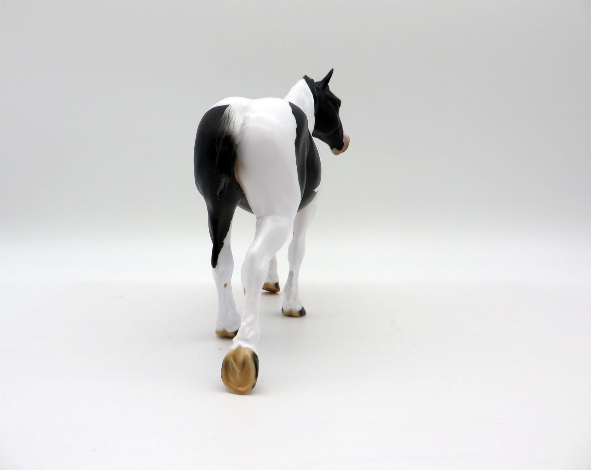 Biggie-OOAK Black and White Pinto Pebbles Drafter Painted By Audrey Dixon EQ 21