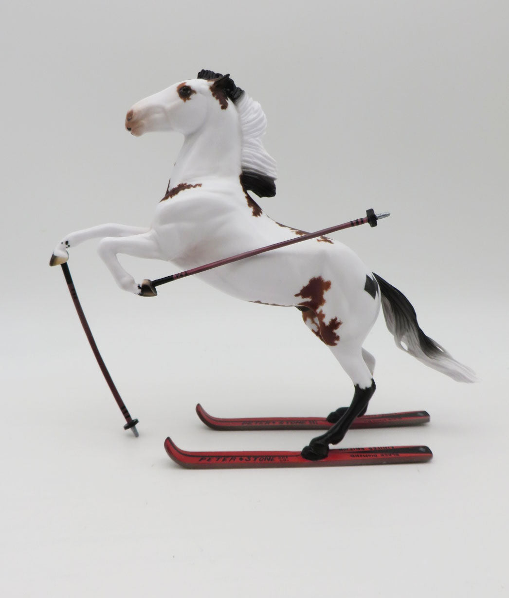 Double Diamond - BEST OFFER - OOAK - Decorator Skiing Rearing Pebble By Ellen Robbins - Best Offers 1/16/23