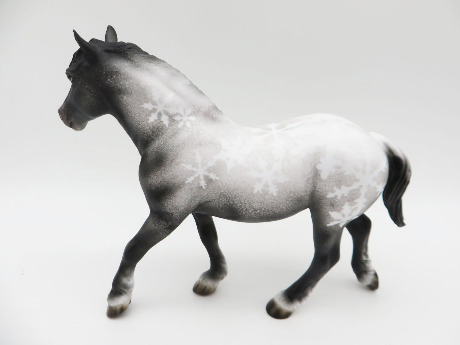 Blanket of Snow - OOAK - Decorator Black Snowflake Blanket Appy Pebble Draft - by Ellen Robbins - CT22