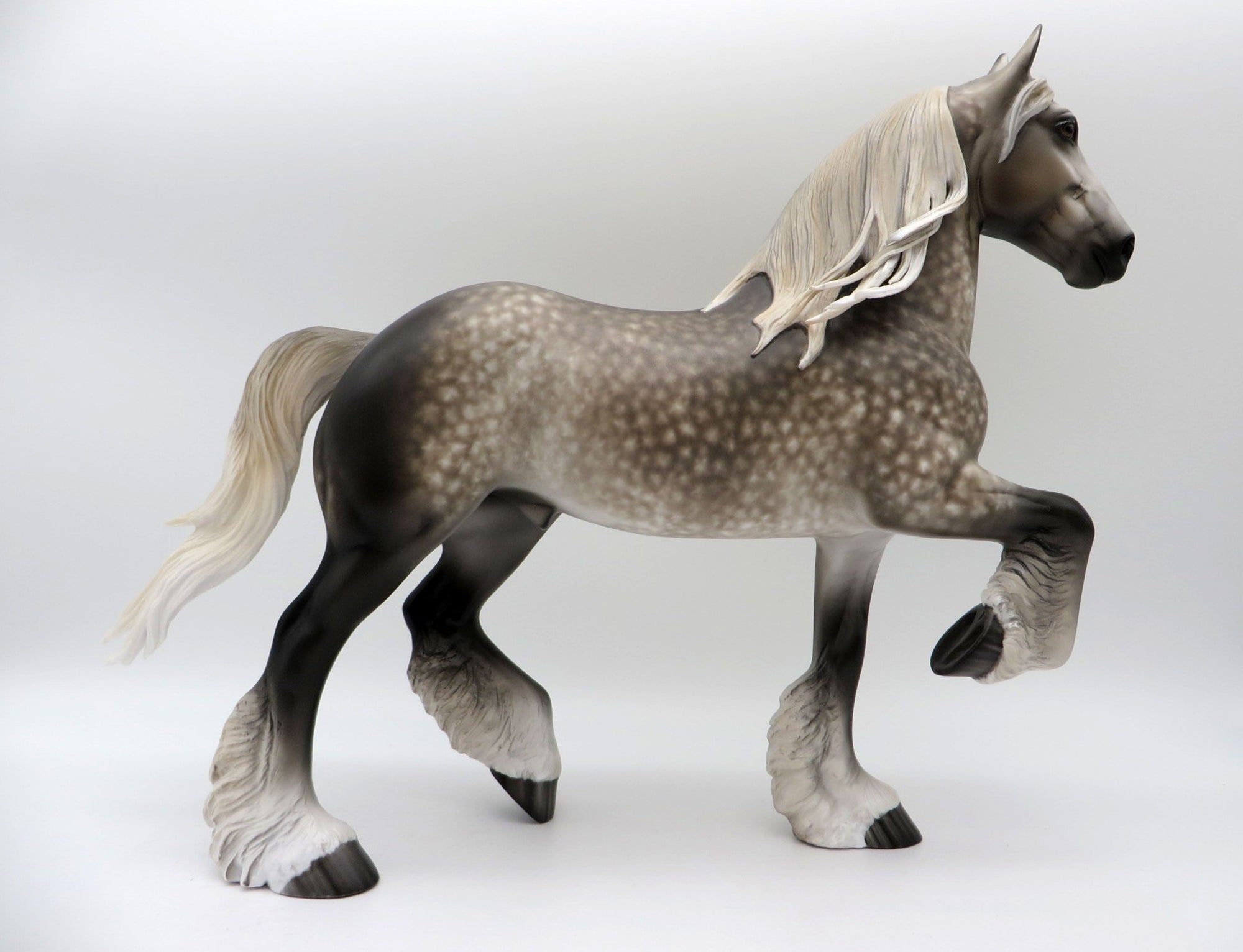 Blown Up A Storm-OOAK Dapple Grey Trotting Drafter  Painted By Sheryl Leisure 6/7/21