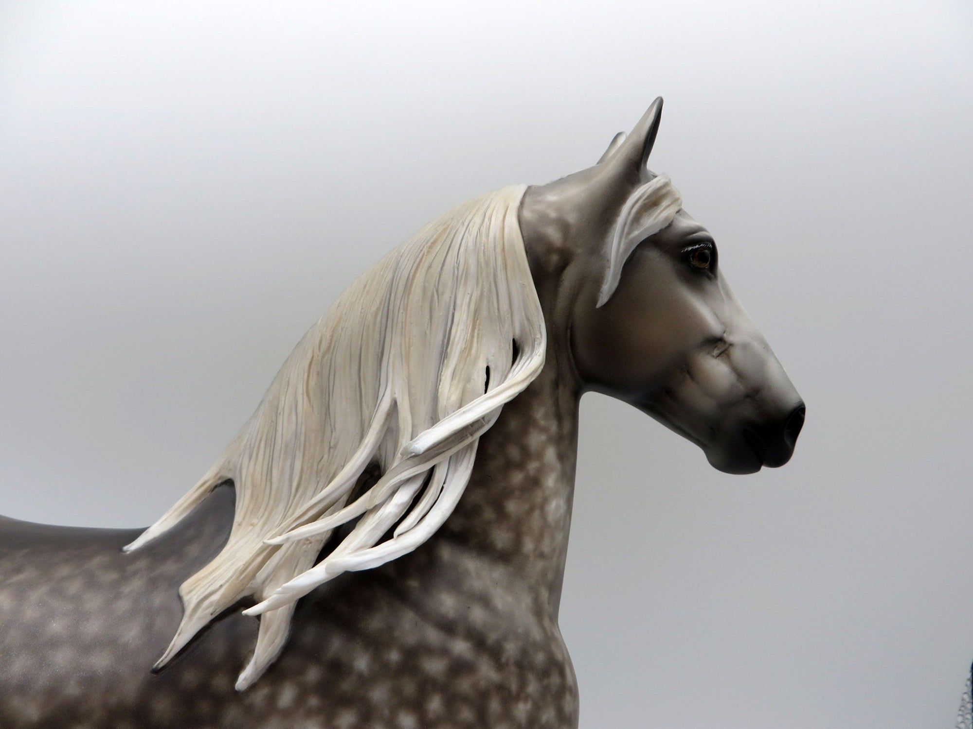 Blown Up A Storm-OOAK Dapple Grey Trotting Drafter  Painted By Sheryl Leisure 6/7/21