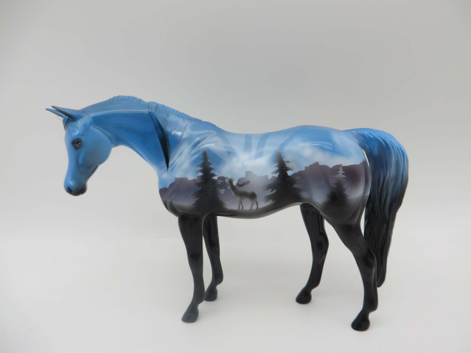 Blue Mountain Skies-OOAK Deco Arabian Mare By Dawn Quick SHCF23