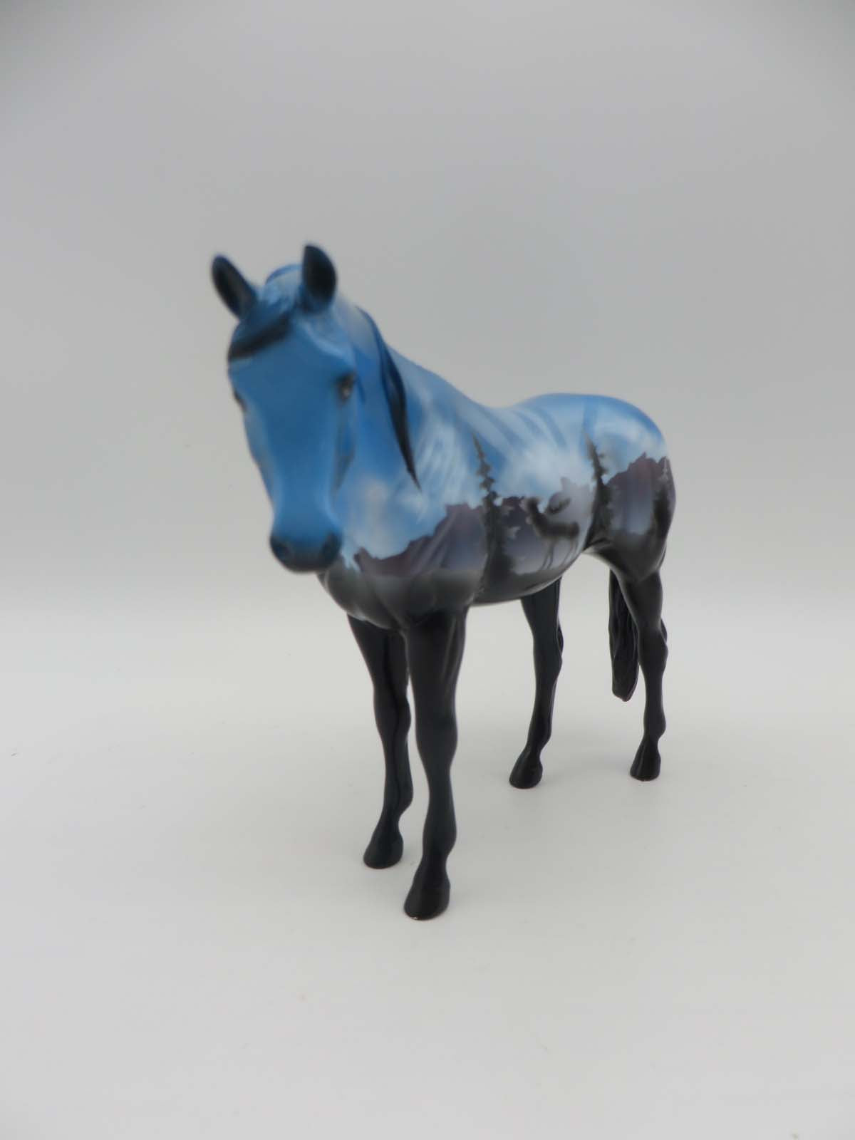 Blue Mountain Skies-OOAK Deco Arabian Mare By Dawn Quick SHCF23