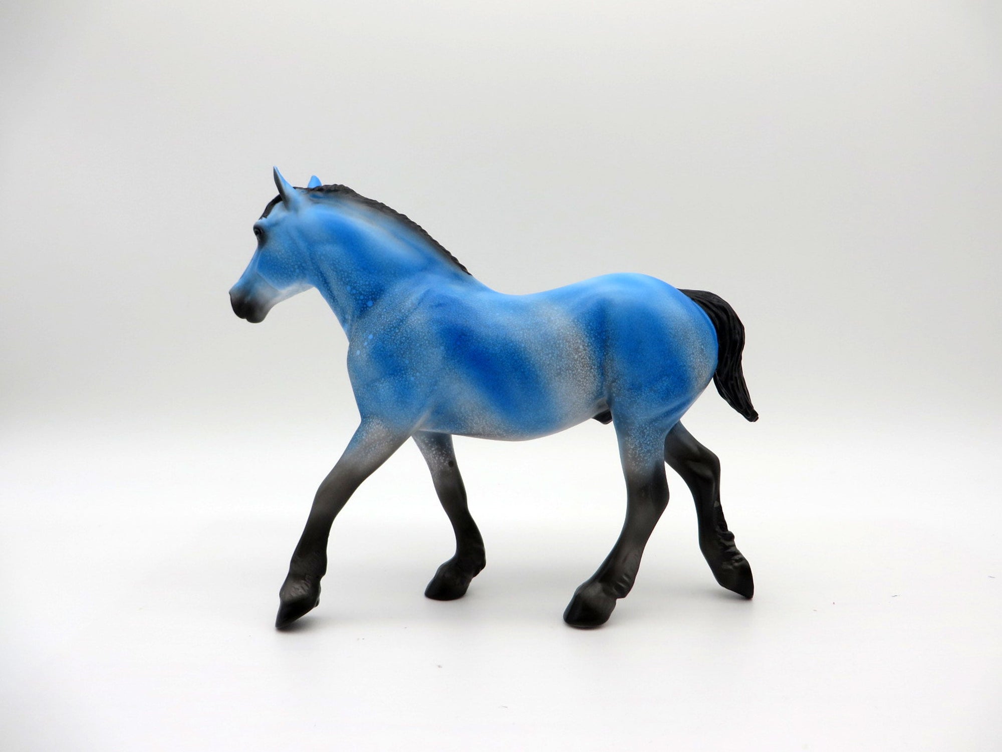 Bubbles-OOAK Deco Trotting Drafter Pebbles Painted by Ellen Robbins 7/16/21