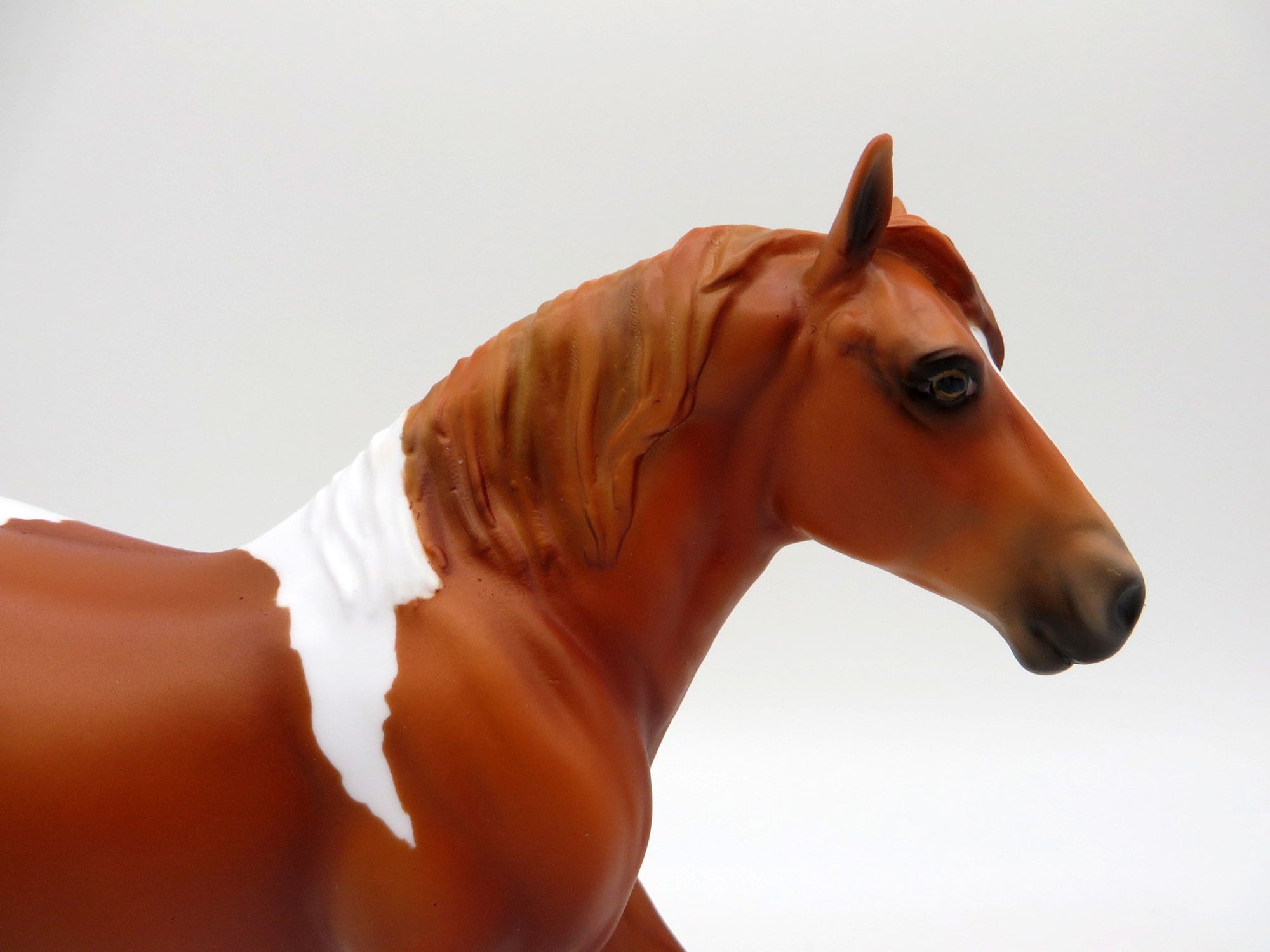 Burns-OOAK Chestnut Pinto Trotting Pebbles Draft  Painted By Ellen Robbins EQ21