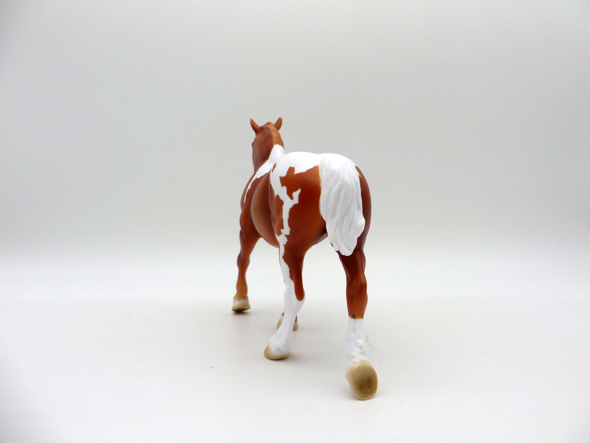Burns-OOAK Chestnut Pinto Trotting Pebbles Draft  Painted By Ellen Robbins EQ21