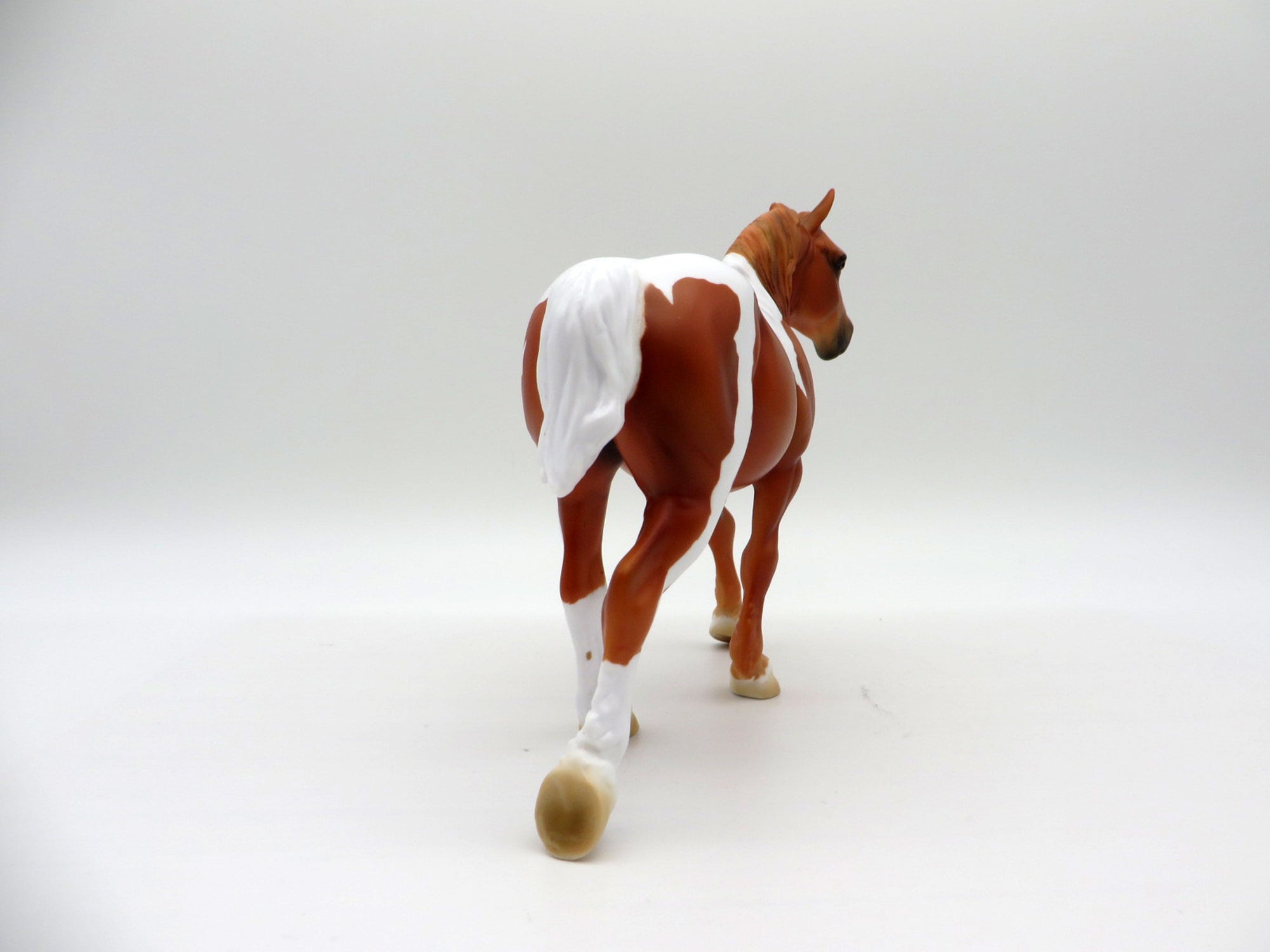 Burns-OOAK Chestnut Pinto Trotting Pebbles Draft  Painted By Ellen Robbins EQ21