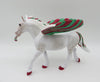 Candy Cane Wishes - Best Offer - OOAK - Custom Dapple Grey Pebble Draft With Wings &amp; Candy CaneBy Dawn Quick - Christmas Tails 2022 - CT22