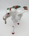 Candy Cane Wishes - Best Offer - OOAK - Custom Dapple Grey Pebble Draft With Wings &amp; Candy CaneBy Dawn Quick - Christmas Tails 2022 - CT22