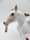 Candy Cane Wishes - Best Offer - OOAK - Custom Dapple Grey Pebble Draft With Wings &amp; Candy CaneBy Dawn Quick - Christmas Tails 2022 - CT22