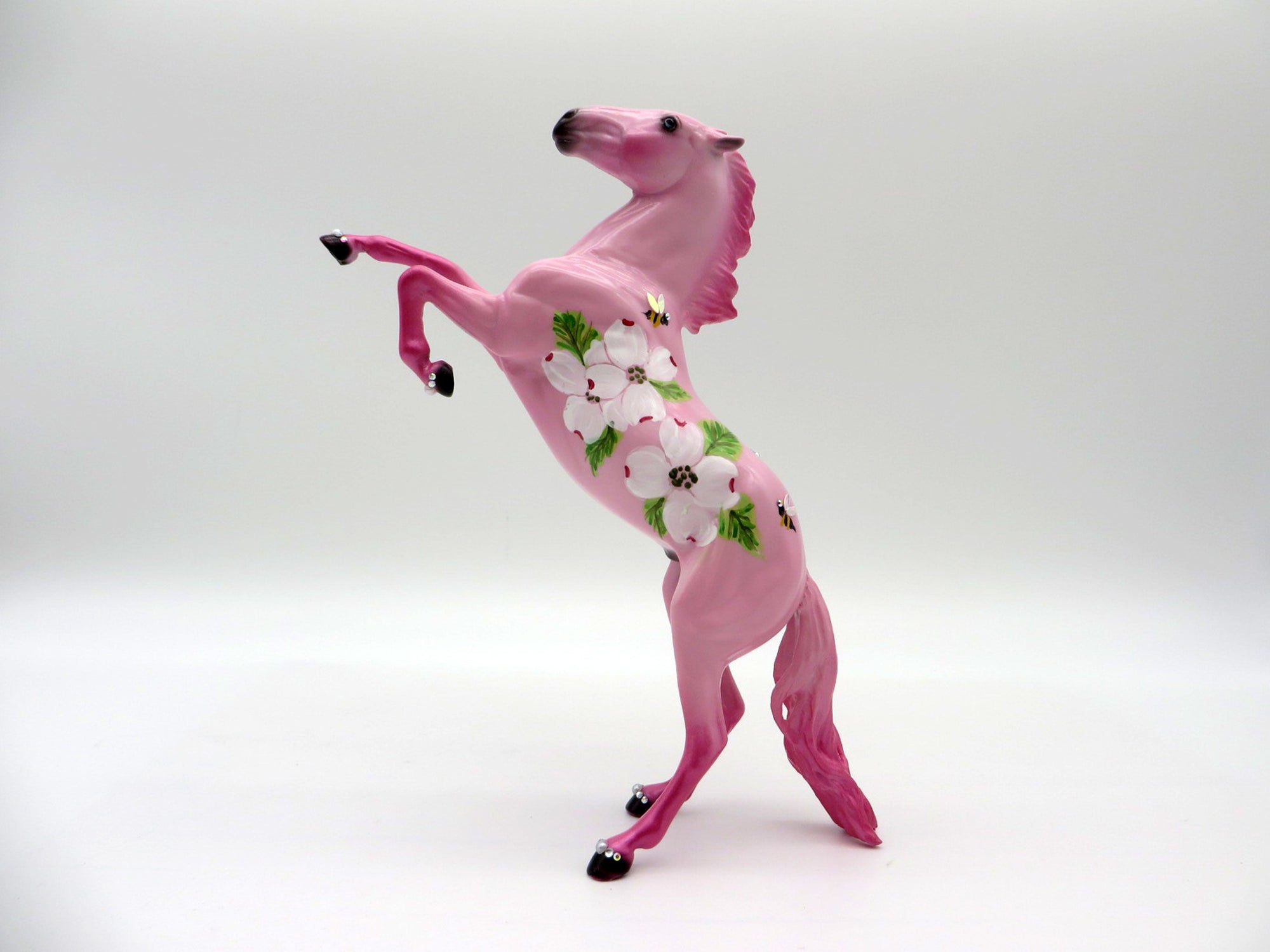 Bees and Blossoms Rearing-OOAK Decorative Deco  Pebbles SHCF 2021