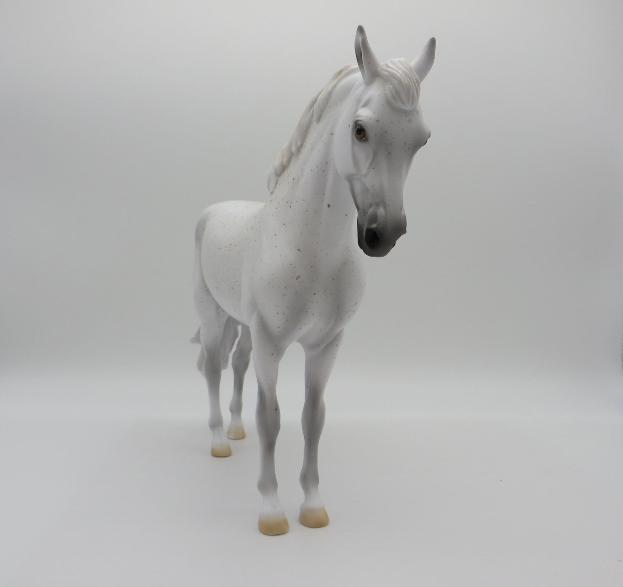 Major League-AKA..Catcher-LE-30 Fleabit Grey Andalusian painted by Ellen Robbins EQ 2021