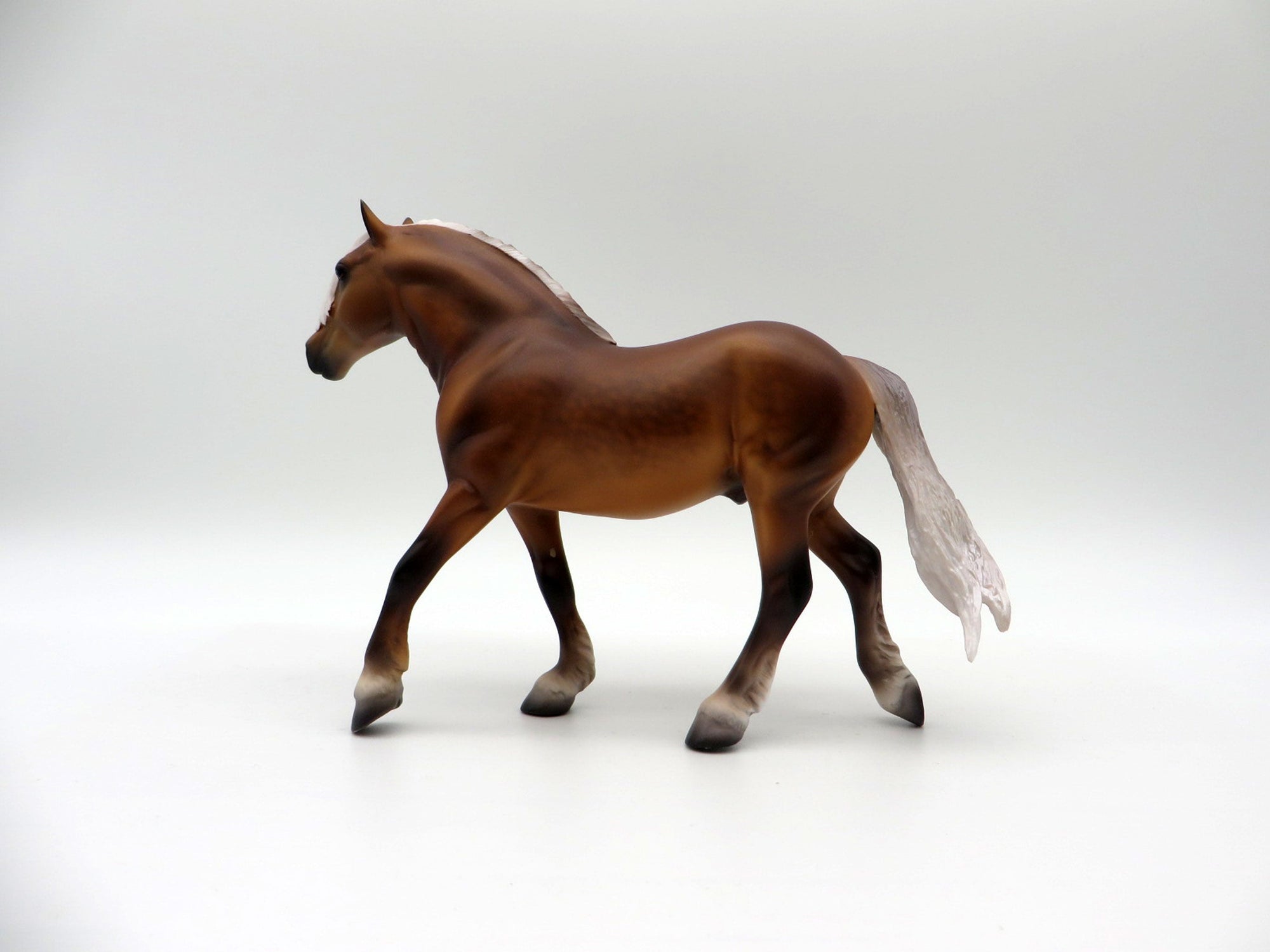 Chembesi-OOAK Dapple Chestnut Pebbles Trotting Draft Painted By Caroline Boydston