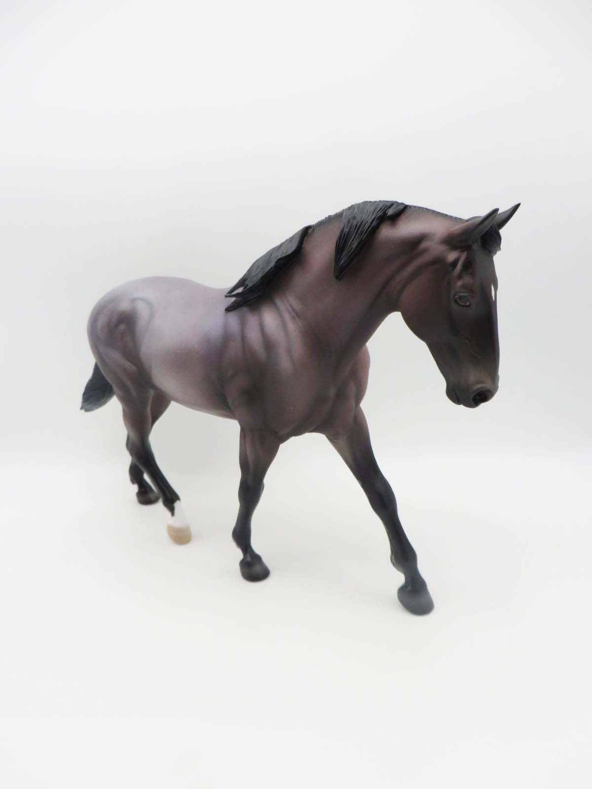 Cowboys, Whiskey, A Meadow and You OOAK Dark Bay Roan Irish Draught Horse By Ellen Robbins- SHCF23