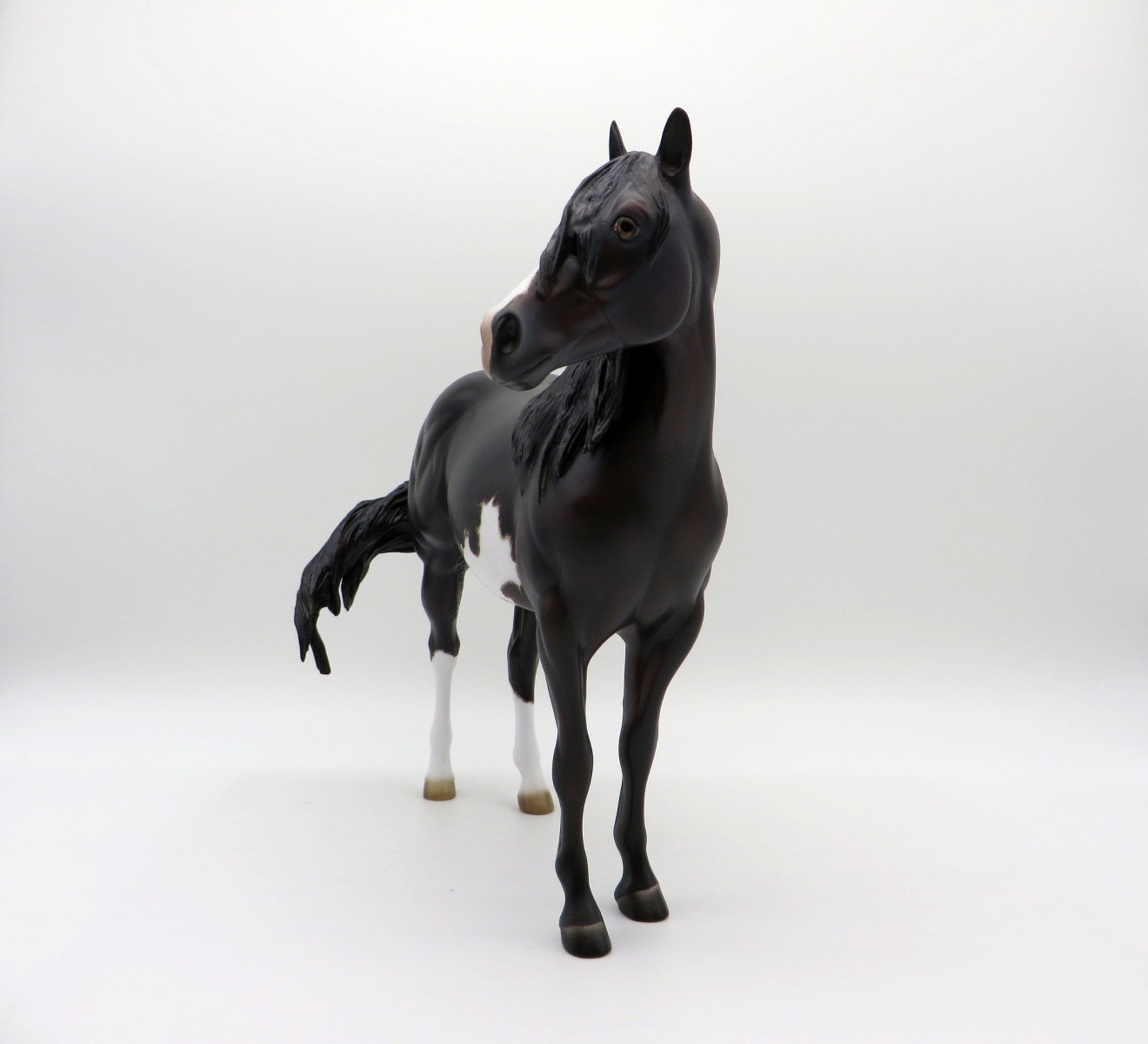 Claude-OOAK Sunburnt Black Overo ISH  Equilocity 2021 Painted by Julie Keim